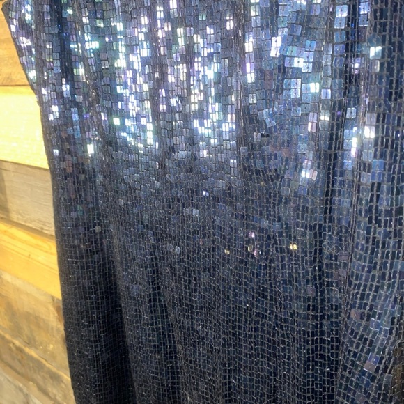 Vintage Mark & John by Gopa Sequin/Silk Shift Coctail Mini Dress Size 4 Black - Picture 5 of 8